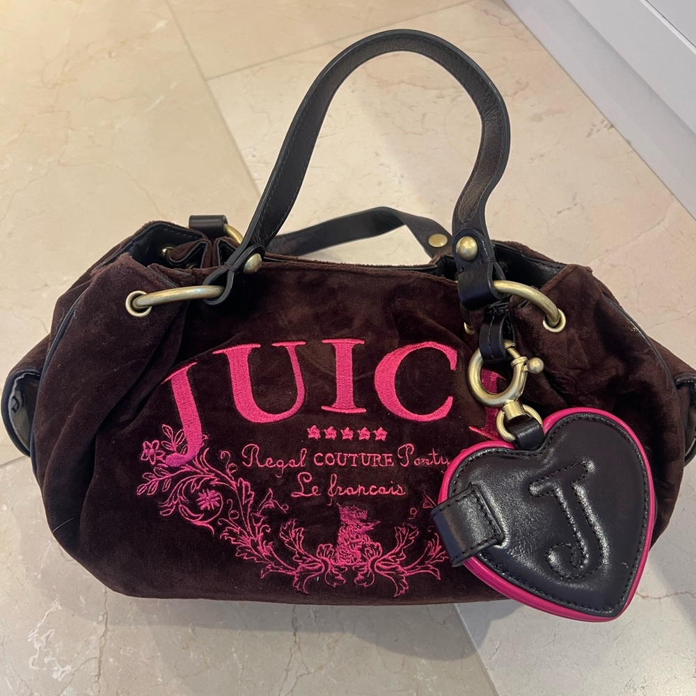 Juicy Couture Vintage Black and Pink Shoulder Bag